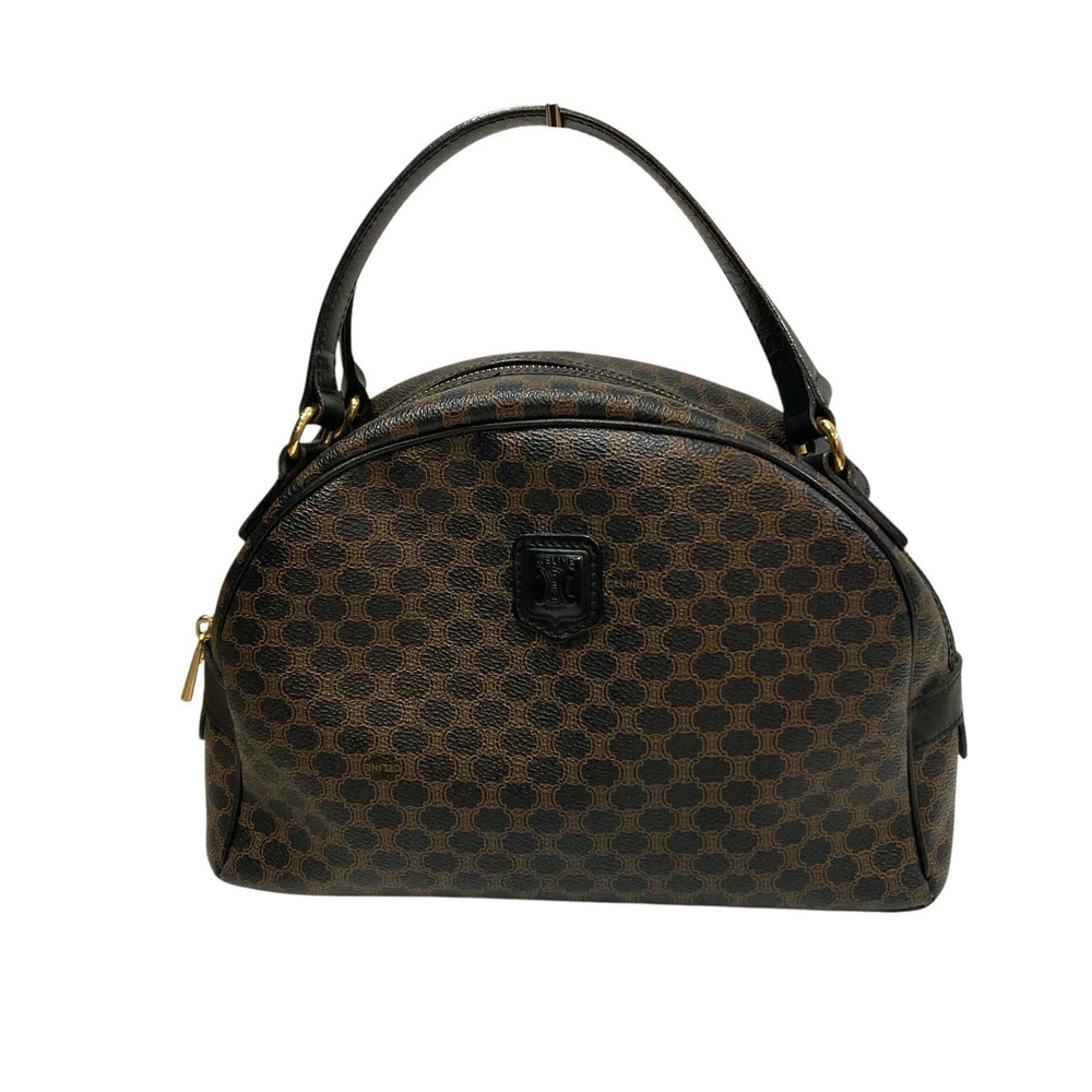 Celine Macadam Handbag Black Brown